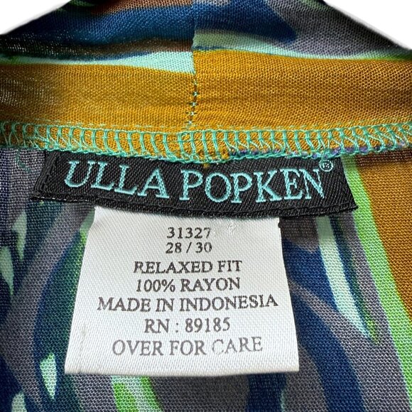 ULLA POPKEN Boho Kimono Jacket Plus Size 28 / 30 Purple Green Artsy Duster - Picture 4 of 9